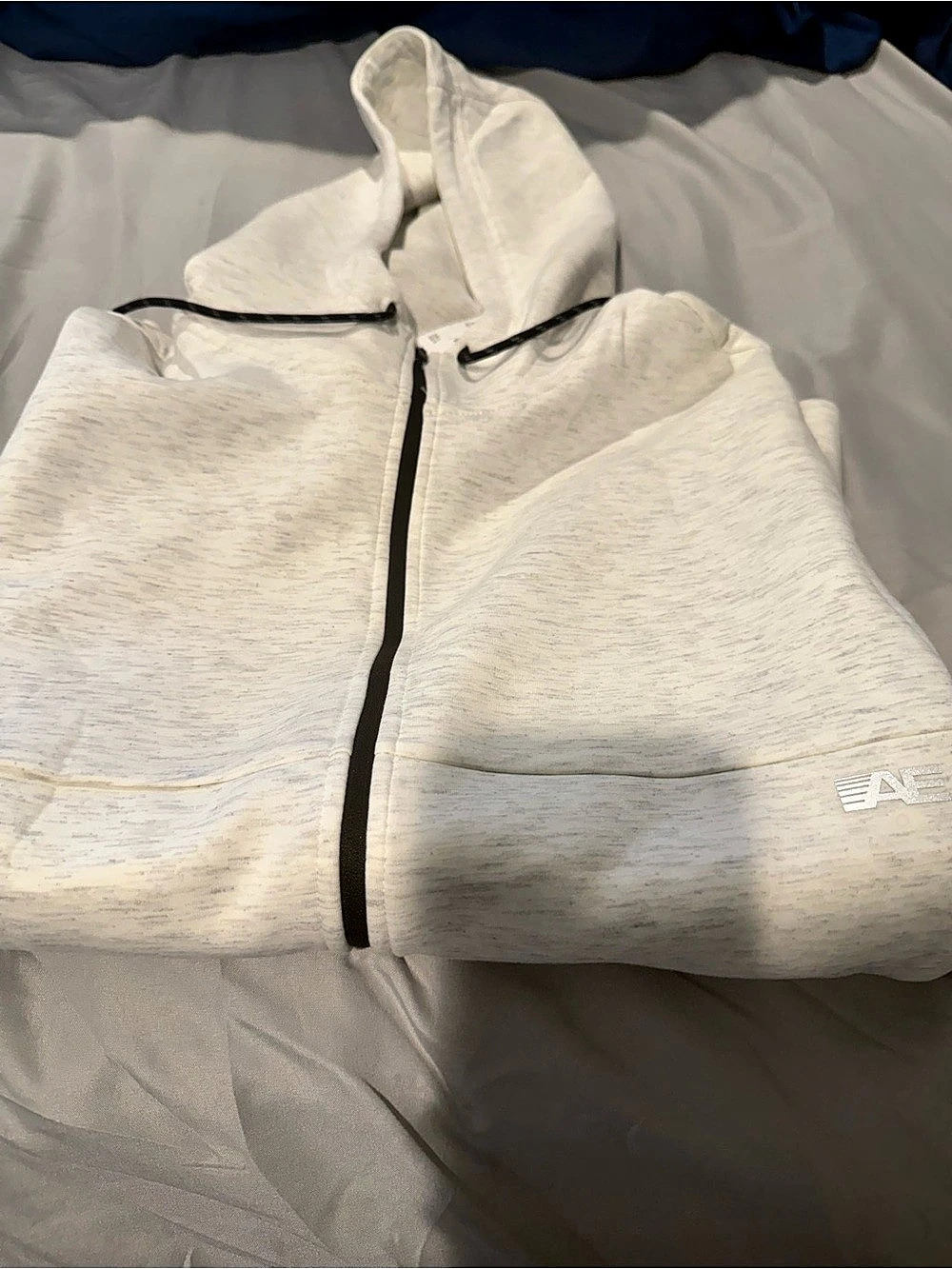 American Eagle AE 24/7 Zip-Up Hoodie White Large